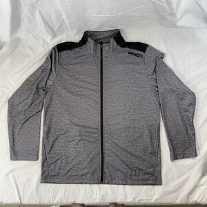 AND1 Men's Full-Zip Track Jacket Warm-Up Basketball Coaching Grey Black Size Lg